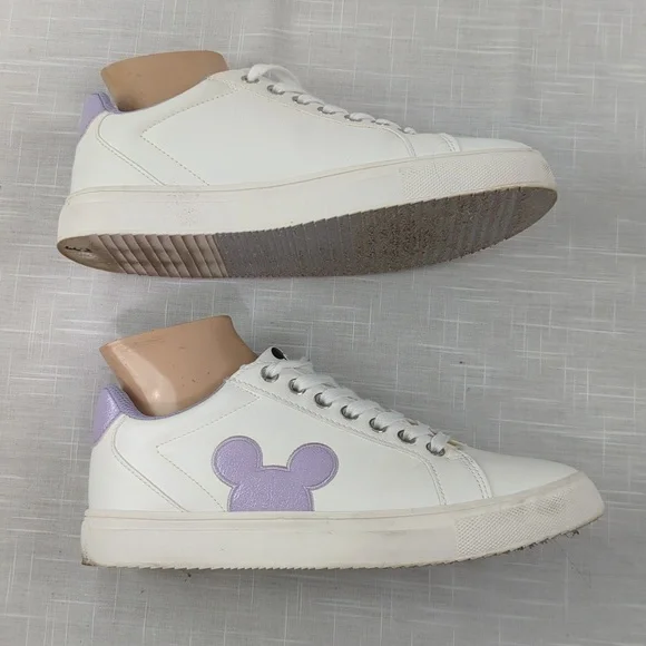 Disney Mickey Mouse sneakers, white & lavender shoes, women's size 9 - Picture 7 of 11